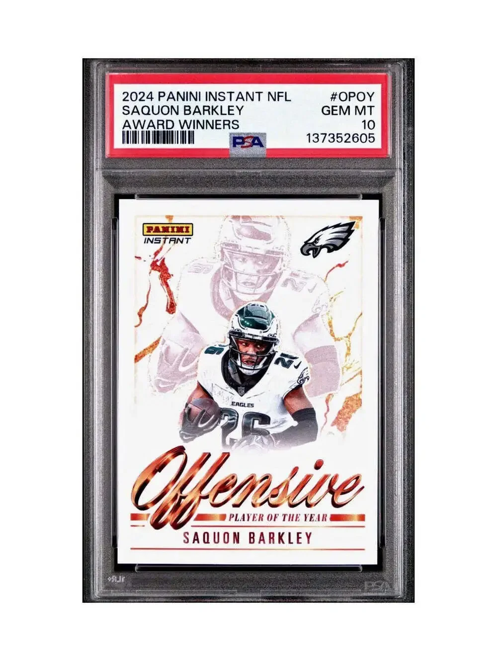 Saquon Barkley 2024 Panini NFL AP Offensive Player of the Year Eagles PSA 10 Gem